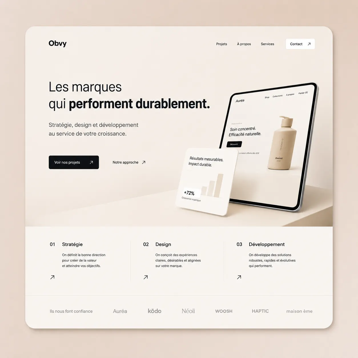 Exemple de site web conçu par Vokum